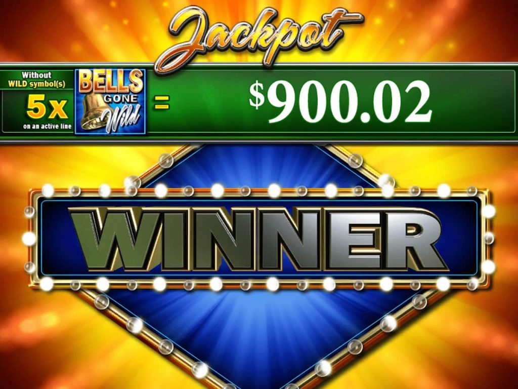 Bells Gone Wild Jackpot Winner screen