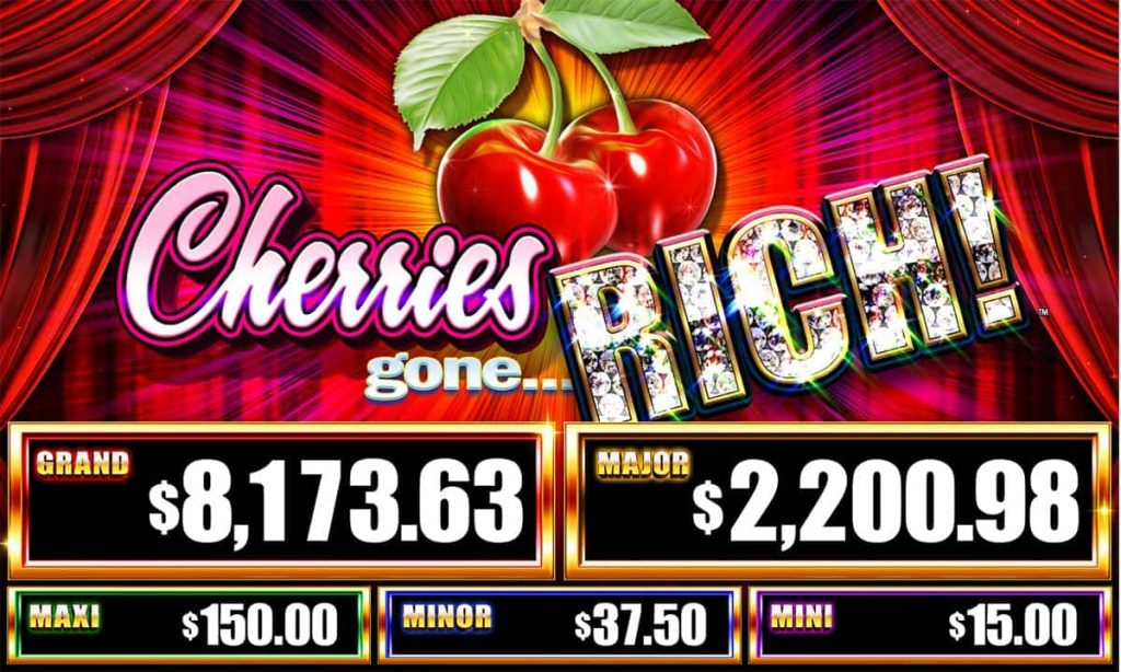 Cherries Gone Rich Jackpot Listings screen