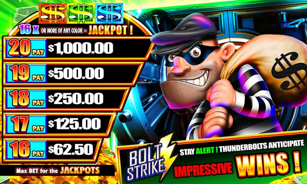 Into The Vault Jackpot Listings screen