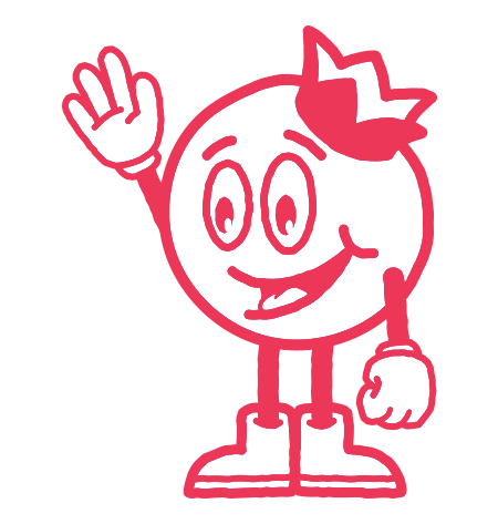 Bluberi Animated Character Waving In Red