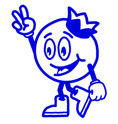 Bluberi Animated Character Giving A Peace Sign